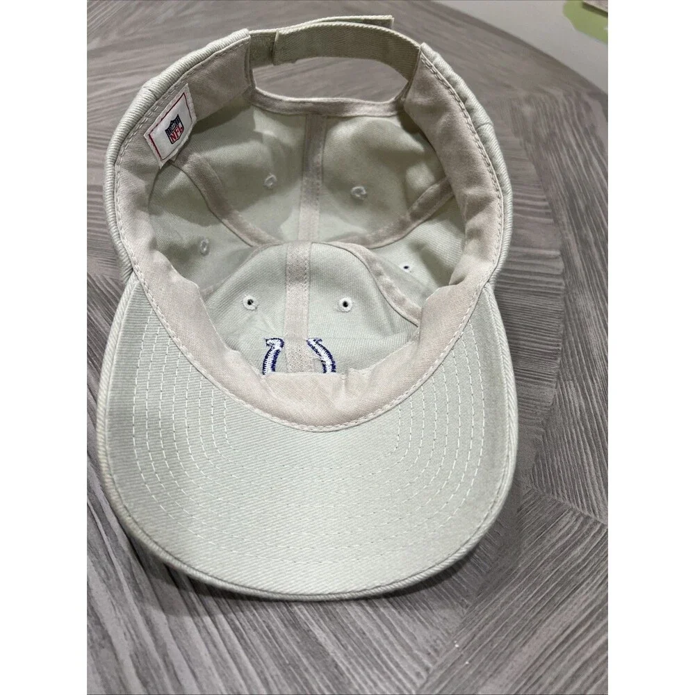 NFL Indianapolis Colts Strapback Hat Baseball Cap Beige Embroidered Football‎